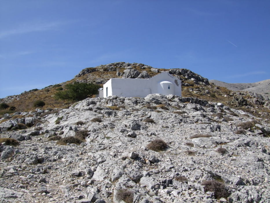 Aufstieg zum Moni Evangelistria (Variante 1) und zur Gipfelkirche Prof. Ilias