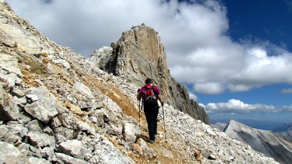 Grandioses Dolomiten Gipfelpanorama auf dem Heiligkreuzkofel bzw. Zehner 