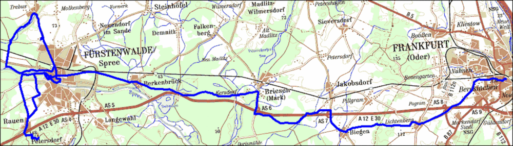 049) Fürstenwalde - Urstromtal - Rauener Berge - Frankfurt