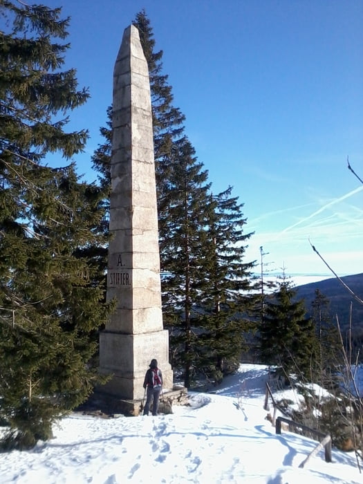 Plöckenstein und Adalbert Stifter Obelisk Dreiländereck 