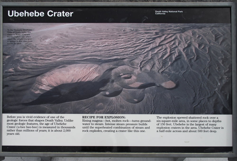 California Death Valley Ubehebe Crater Rundweg