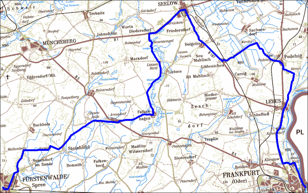 042) Fürstenwalde - Seelow - Frankfurt