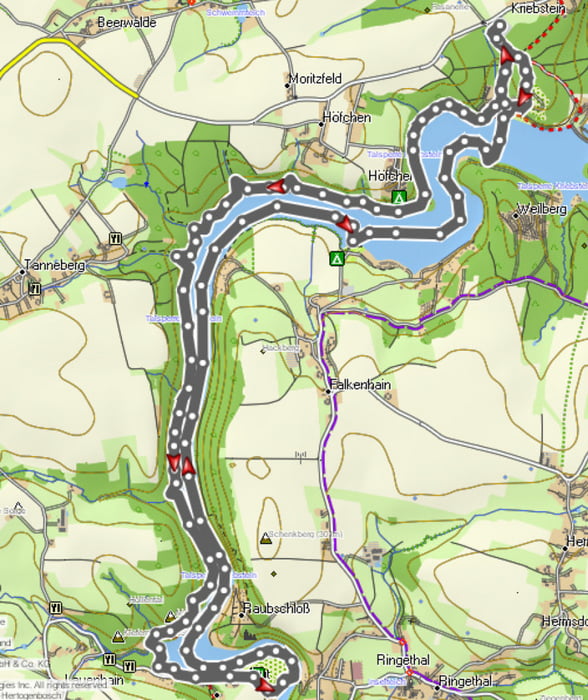 Talsperre Kriebstein nach Lauenhain (Westufer)