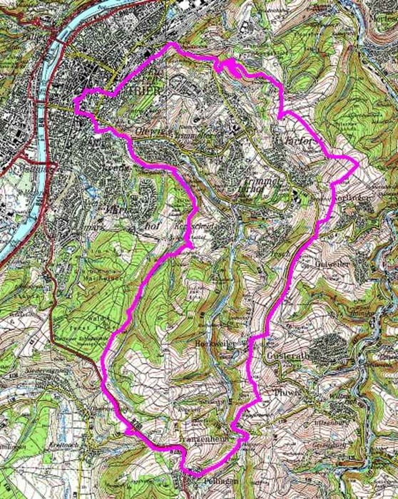 Trier - Pellingen - Franzenheim - Hockweiler - Taforst - Aveler Tal