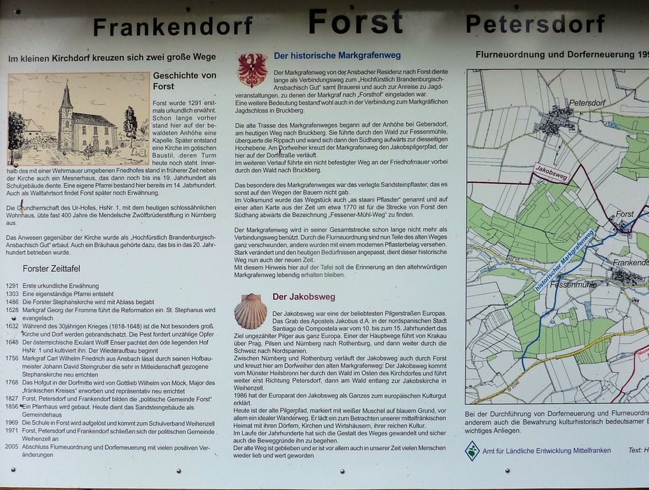 Jakobsweg Pilgerweg von Forst nach Herrieden (kein amtlicher Jakobsweg!!!!)