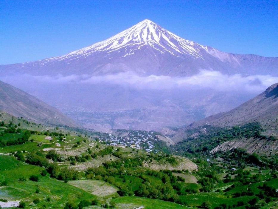Mount Damavand Stratovolcano in Iran (from northeast)
