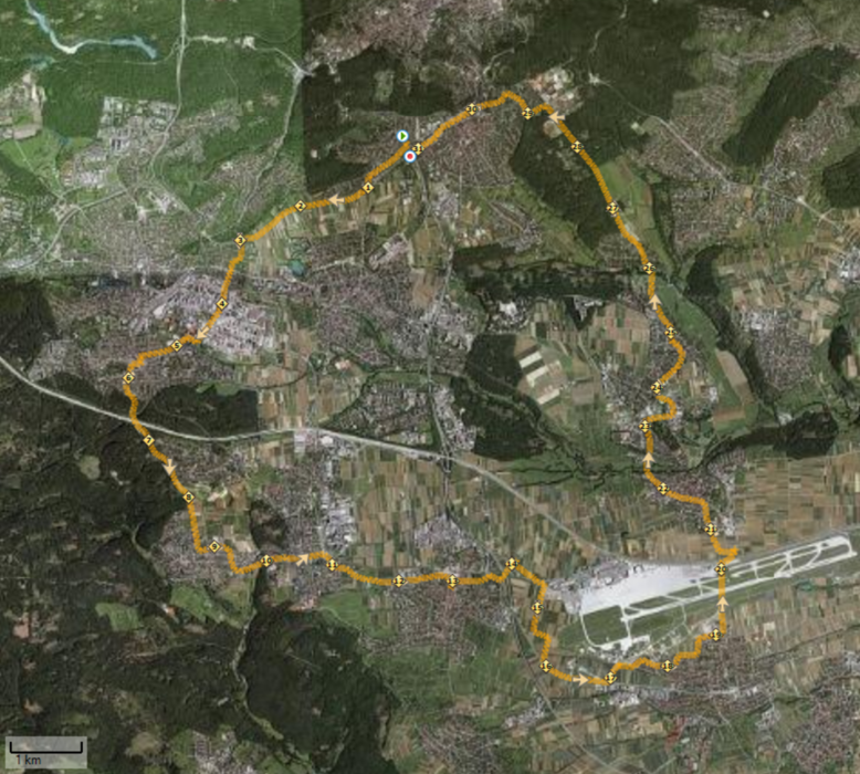 Abendliche 31km Runde (Stuttgart - Musberg - Flughafen - Fernsehturm)