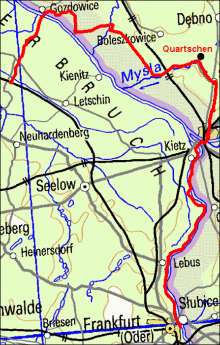 051) Neutrebbin - Oderfähre - Quartschen/PL - Frankfurt