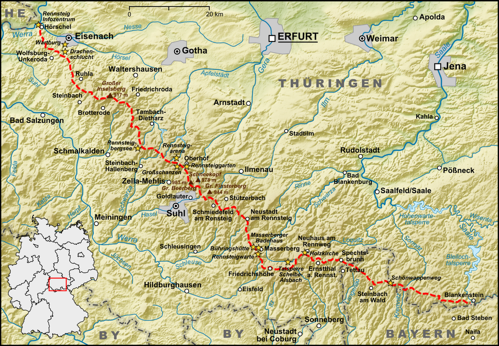 2 Tagestour Rennsteig von Blankenstein nach Hörschel