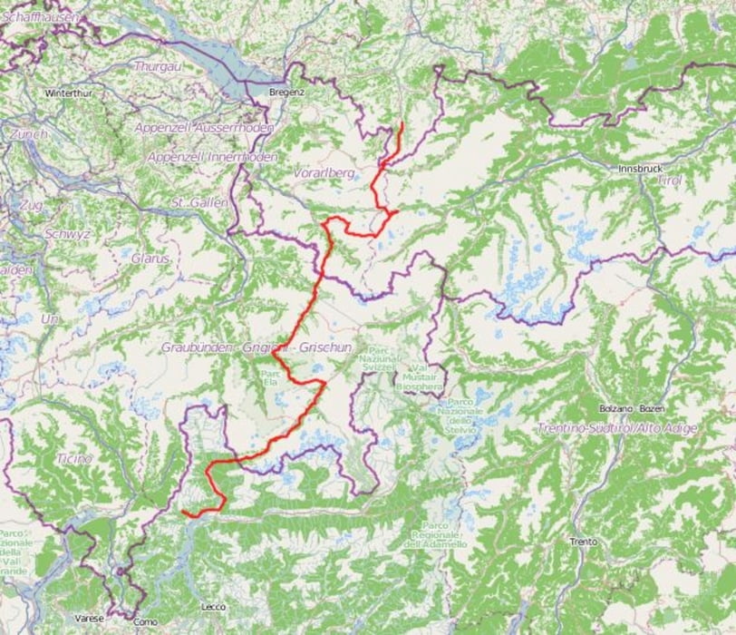 Oberstdorf - St. Anton - Gargellen - Davos - Preda - Comer See
