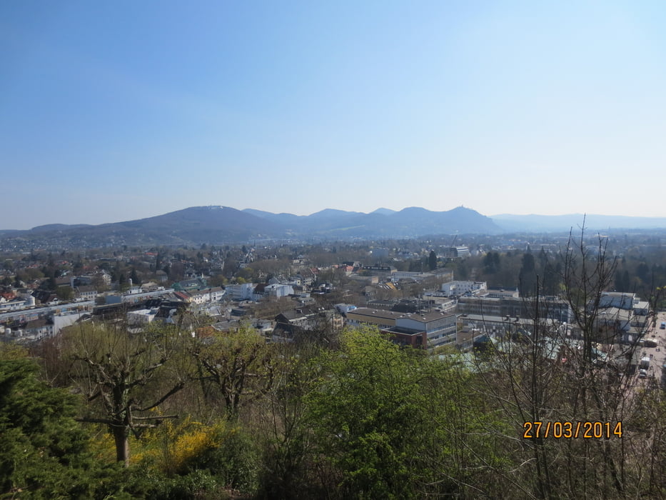 vom Bf Bad Godesberg über den Rheinhöhenweg zum Bf Rolandseck