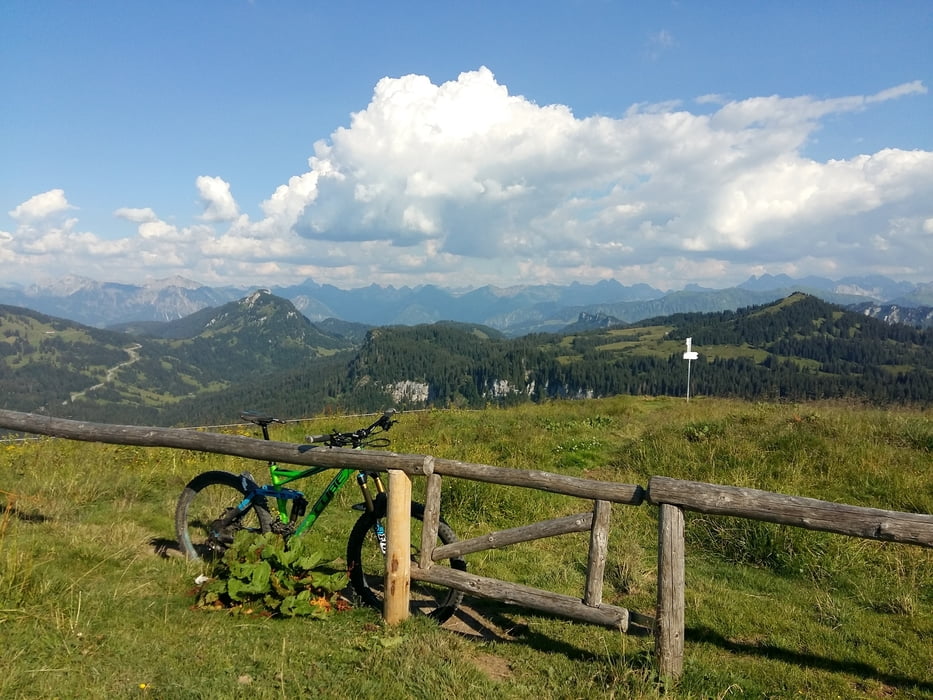 Bikebergsteigen - MTB-Trail Allgäu Hochschelpen, Feuerstätterkopf, Renknie