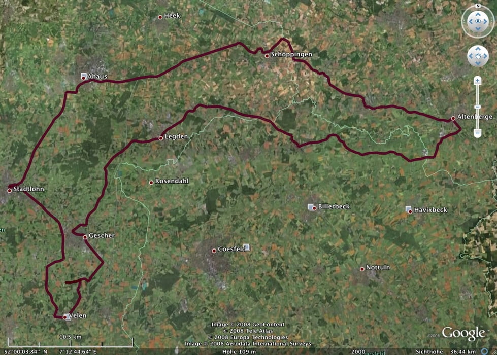 123km Münsterland-Giro ohne Teilstück nach MS
