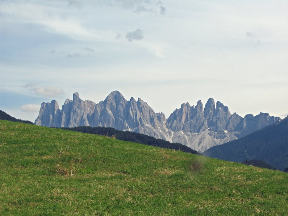 Blick auf die Dolomiten nahe Würzjoch