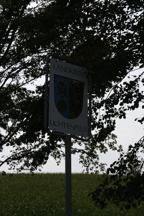 Die gesamte Nordgrenze des Landkreises Lichtenfels von Ost nach West