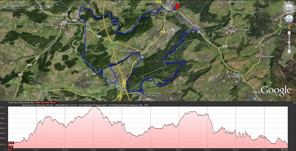 Singletrailrunde um RW Trossingen RW