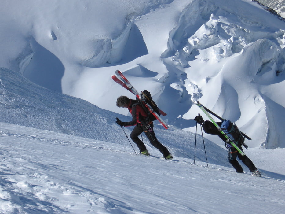 Castor Abfahrt über Zwillingsgletscher