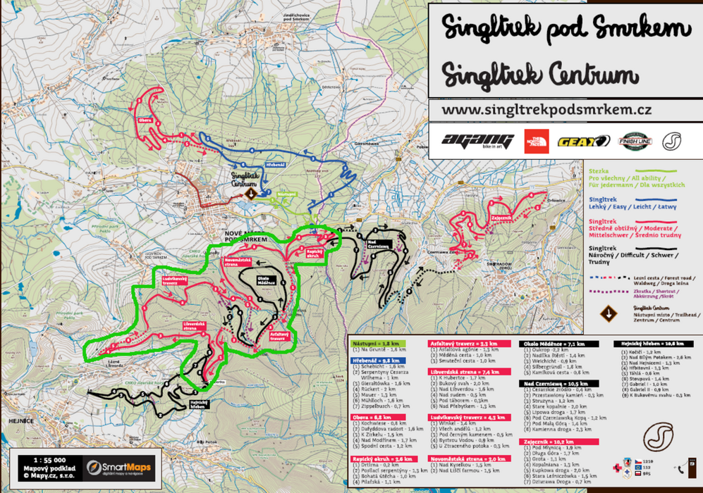 Singletrek Pod Smrkem - südlicher tschechischer Teil