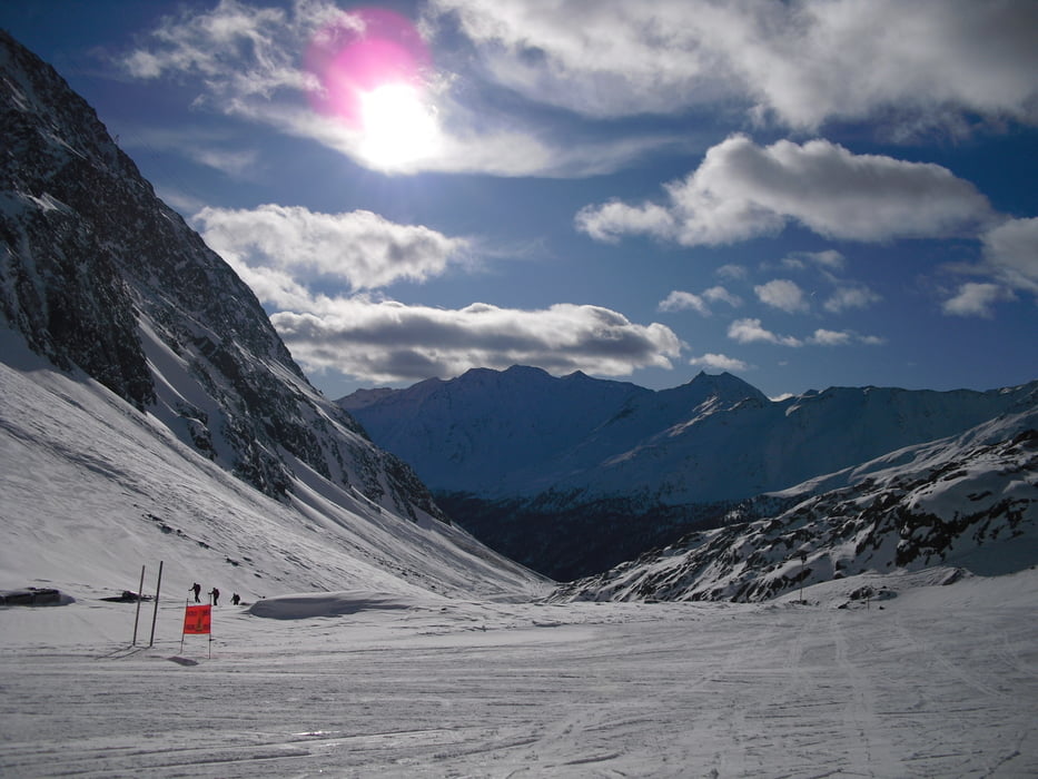 Skitour auf Piste im Schnalstal- Schnals- bella vista