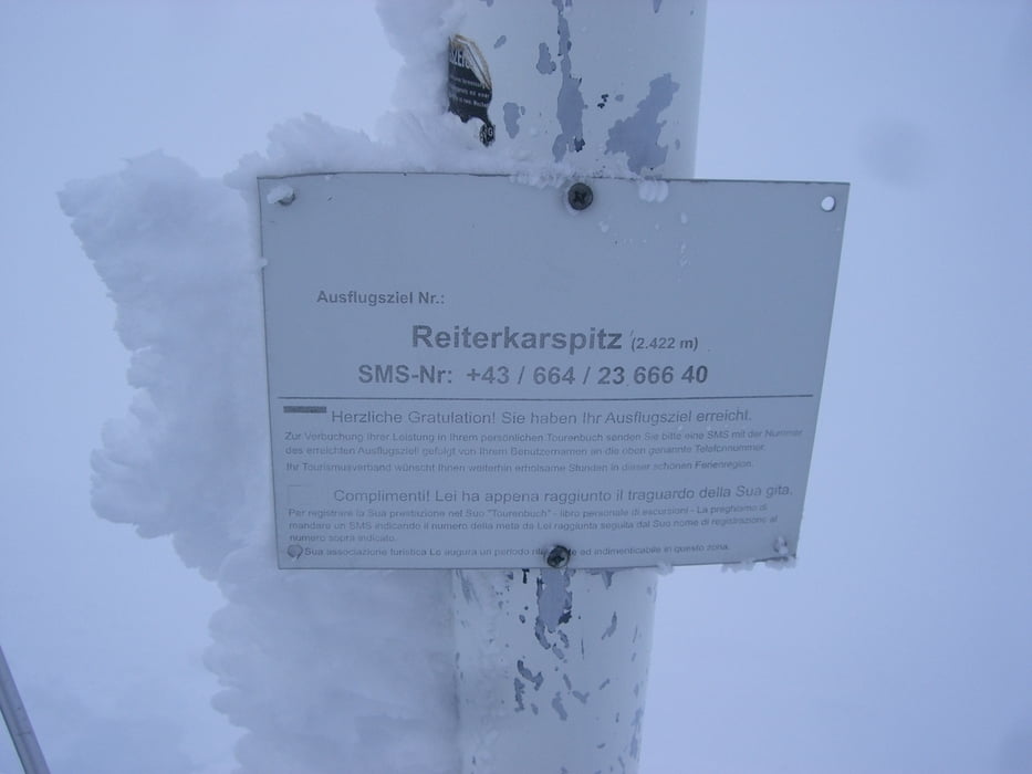 Reiterkarspitze (2422m - ca. 1240hm)