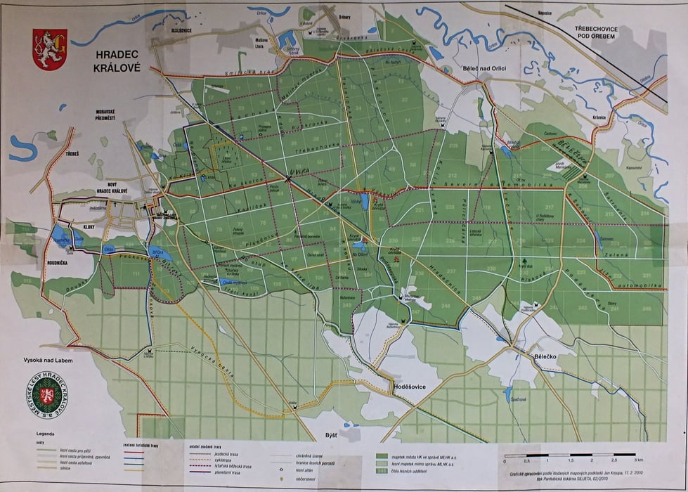 mapa - Městské lesy