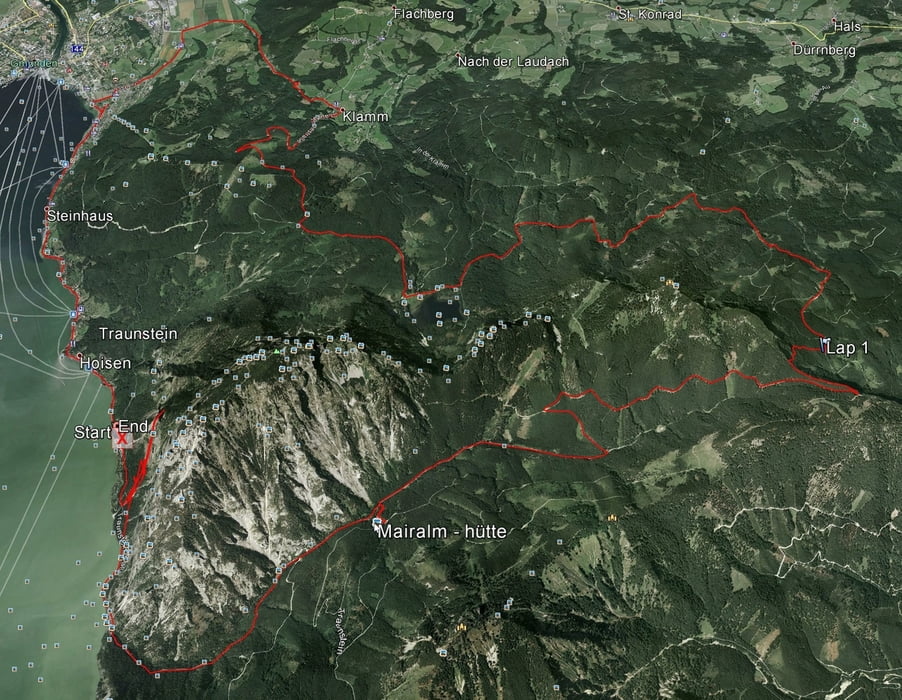 Grünberg Laudachsee (Durchgang) Moralm Traunstein MTB