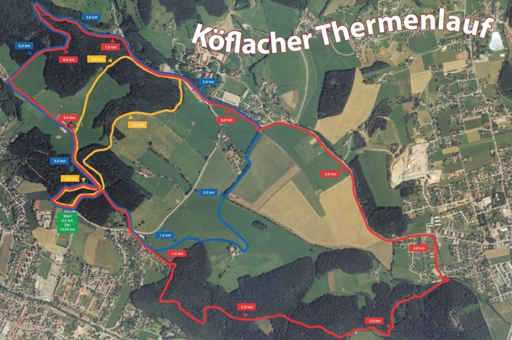Köflacher Thermenlauf Strecke rot