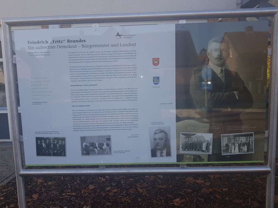 Infotafel zu Fritz Brandes in Wendhausen